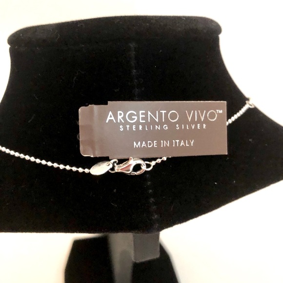 NWT Argento Vivo 925 Sterling Silver 18” Beaded Chain - Picture 2 of 3